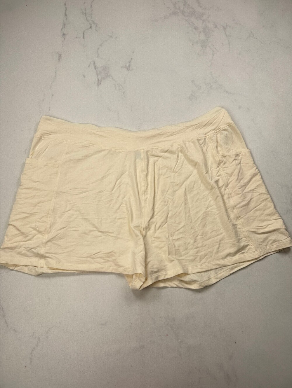 Old Navy Live-In French Terry Athletic Shorts Cream Current - Womens 4X